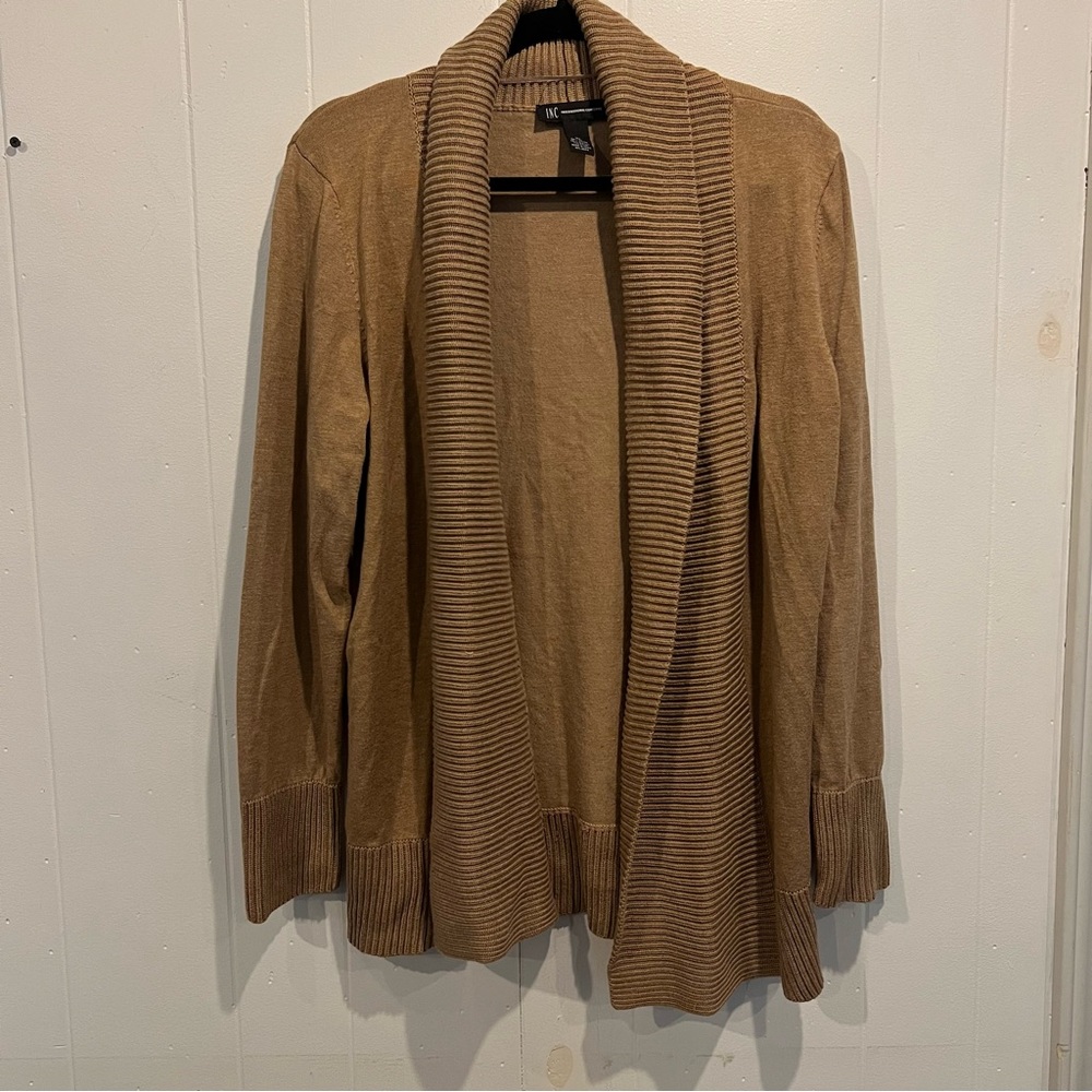 INC Macy’s Brown/Tan Cardigan Gently Used Size XL